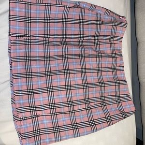 shein plaid skirt w/ slit